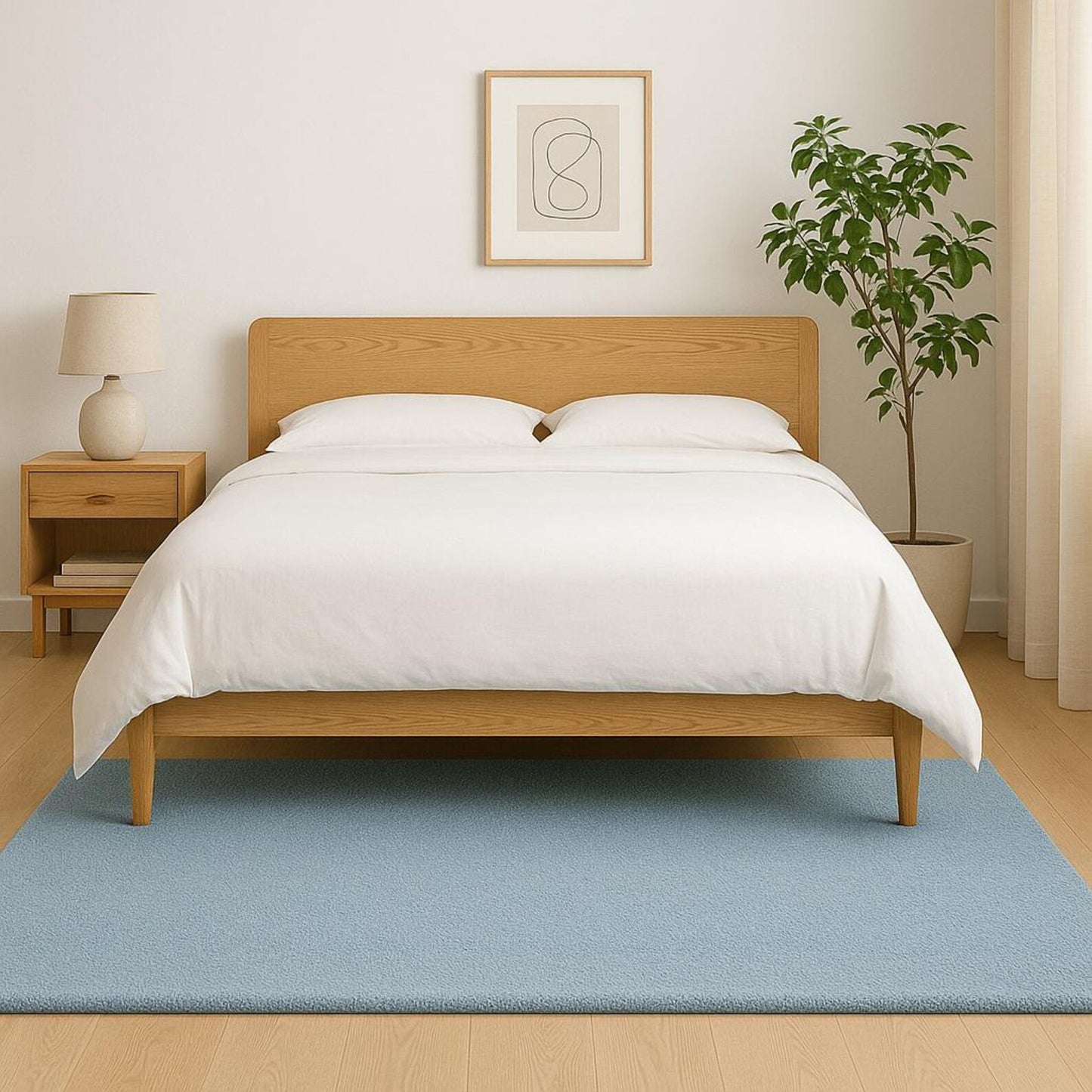 Handmade Tufted Wool Solid Color Area Rug - Modern Plain Ice Melt Color Rug