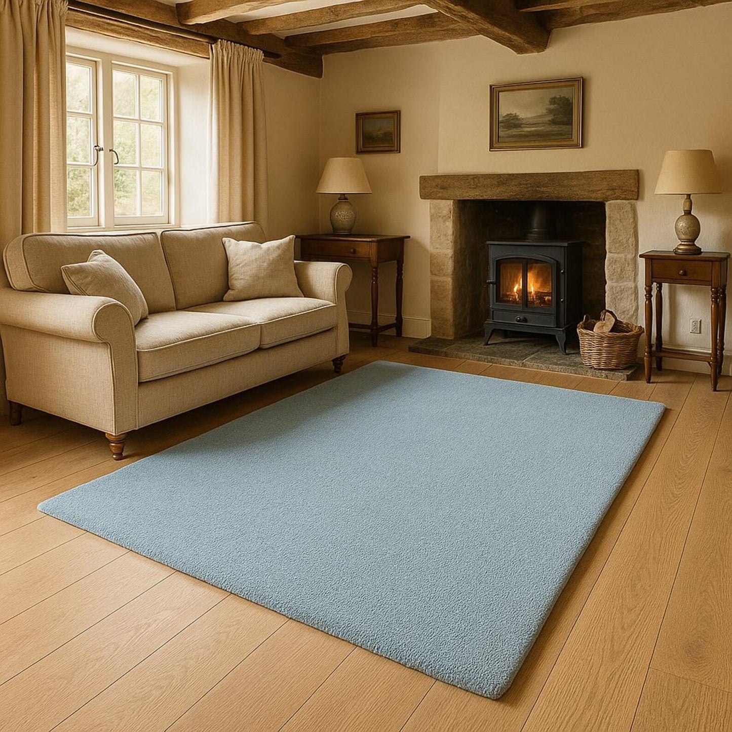 Handmade Tufted Wool Solid Color Area Rug - Modern Plain Ice Melt Color Rug