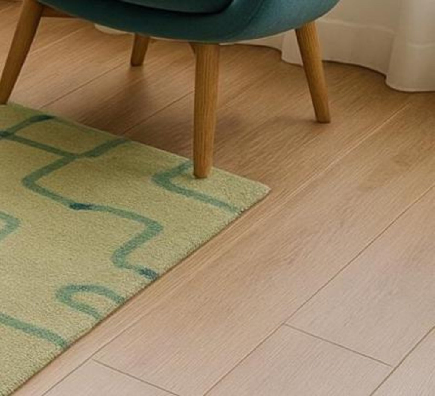 Modern Green Geometric Hand Tufted Wool Rug, Soft Abstract Area Carpet