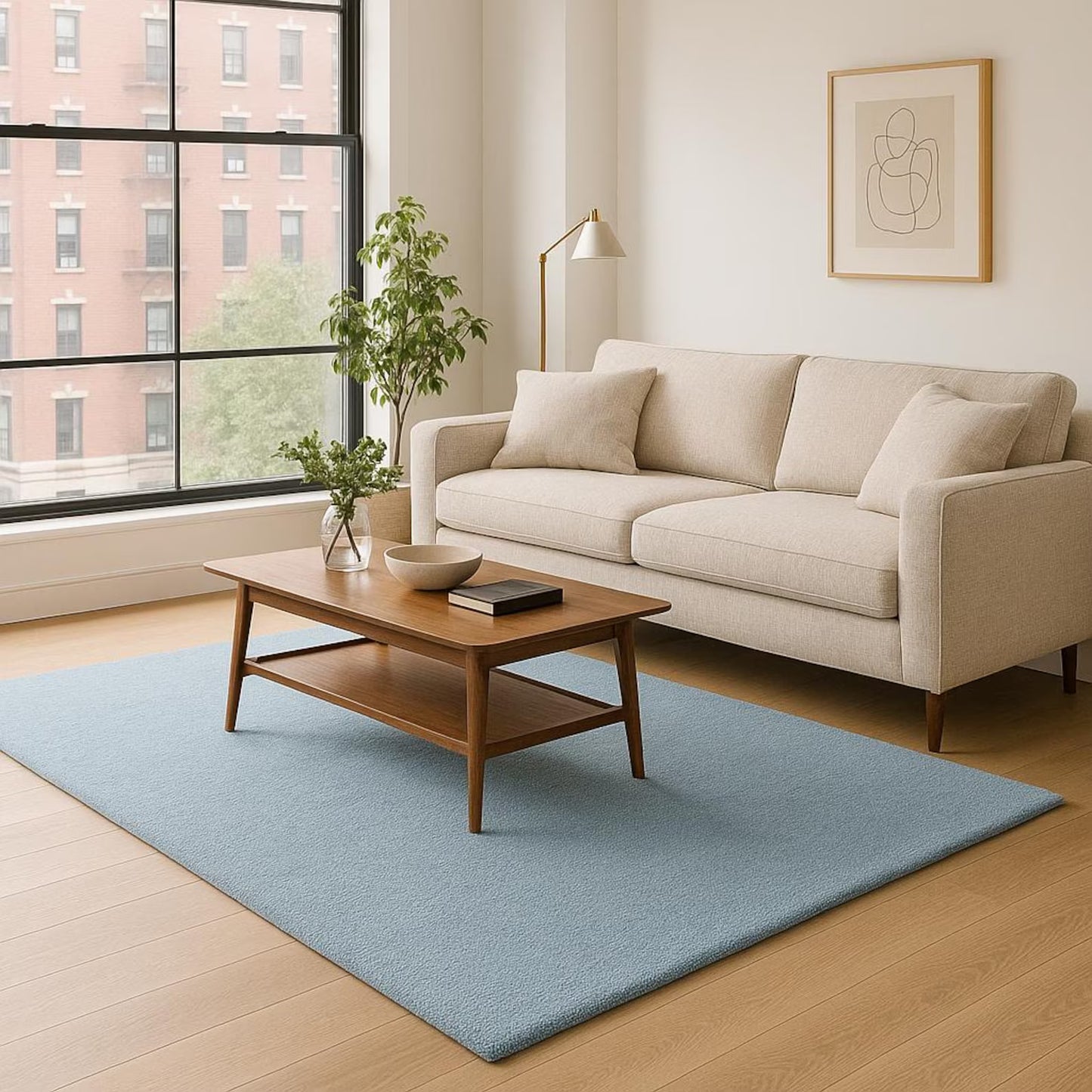 Handmade Tufted Wool Solid Color Area Rug - Modern Plain Ice Melt Color Rug