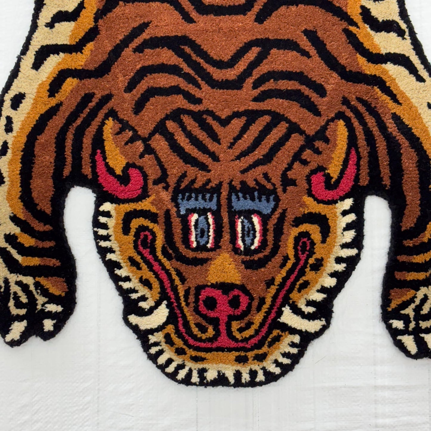 Tibetan Tiger Rug - Handmade Wool Tufted Rug | Animal Motif Rug