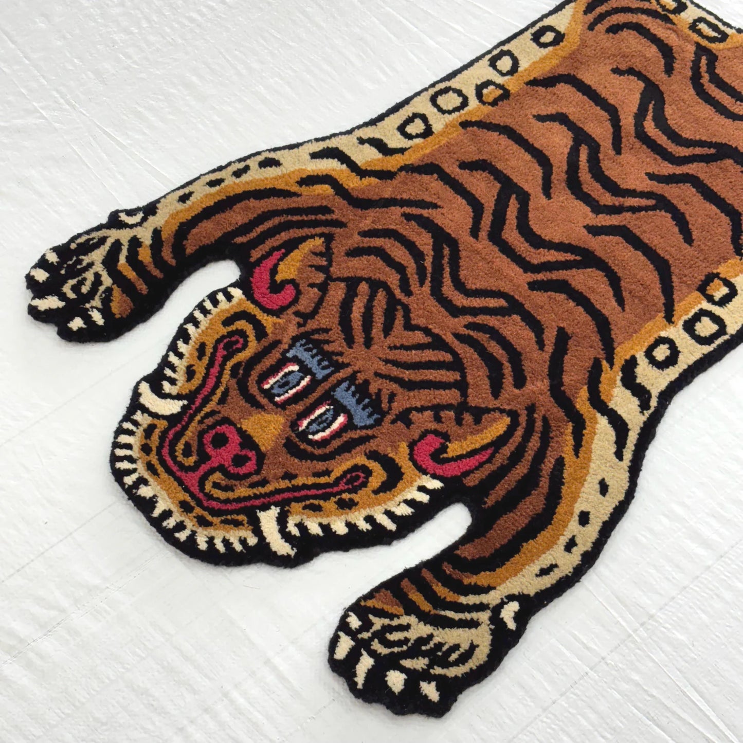 Tibetan Tiger Rug - Handmade Wool Tufted Rug | Animal Motif Rug