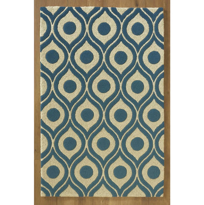 Geometric Handtufted Wool Rug | Loop Cut Pile | Modern Handmade Area Rug