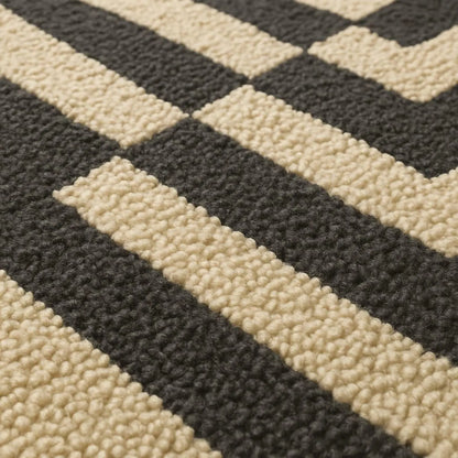 Handmade Tufted Wool Loop Pile Modern Area Rug - Optical Illusion Pattern