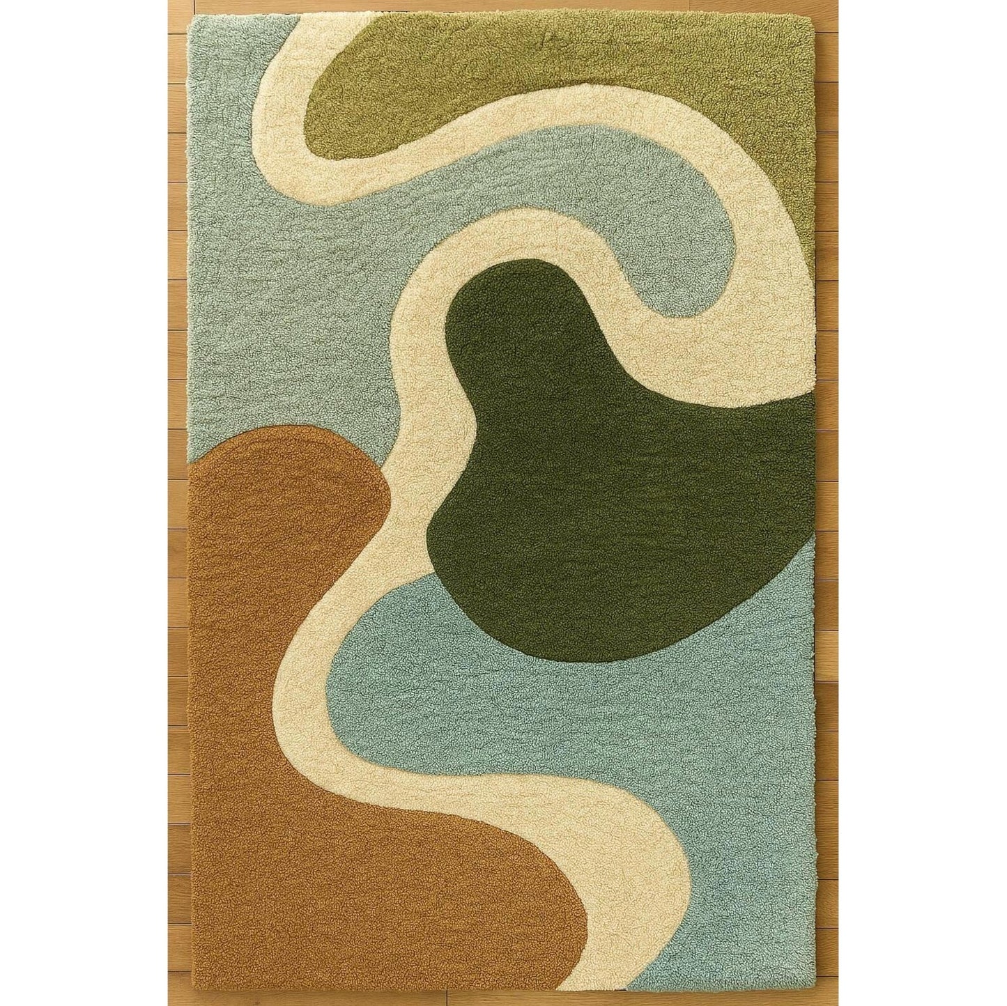 Hand Tufted Wool Modern Area Rug | Multicolor Abstract Pattern Wool Carpet