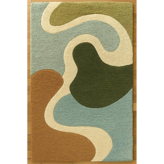 Hand Tufted Wool Modern Area Rug | Multicolor Abstract Pattern Wool Carpet