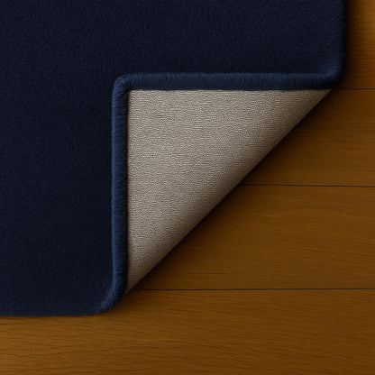 Handmade Tufted Wool Solid Color Area Rug - Modern Plain Navy Blue Color Rug