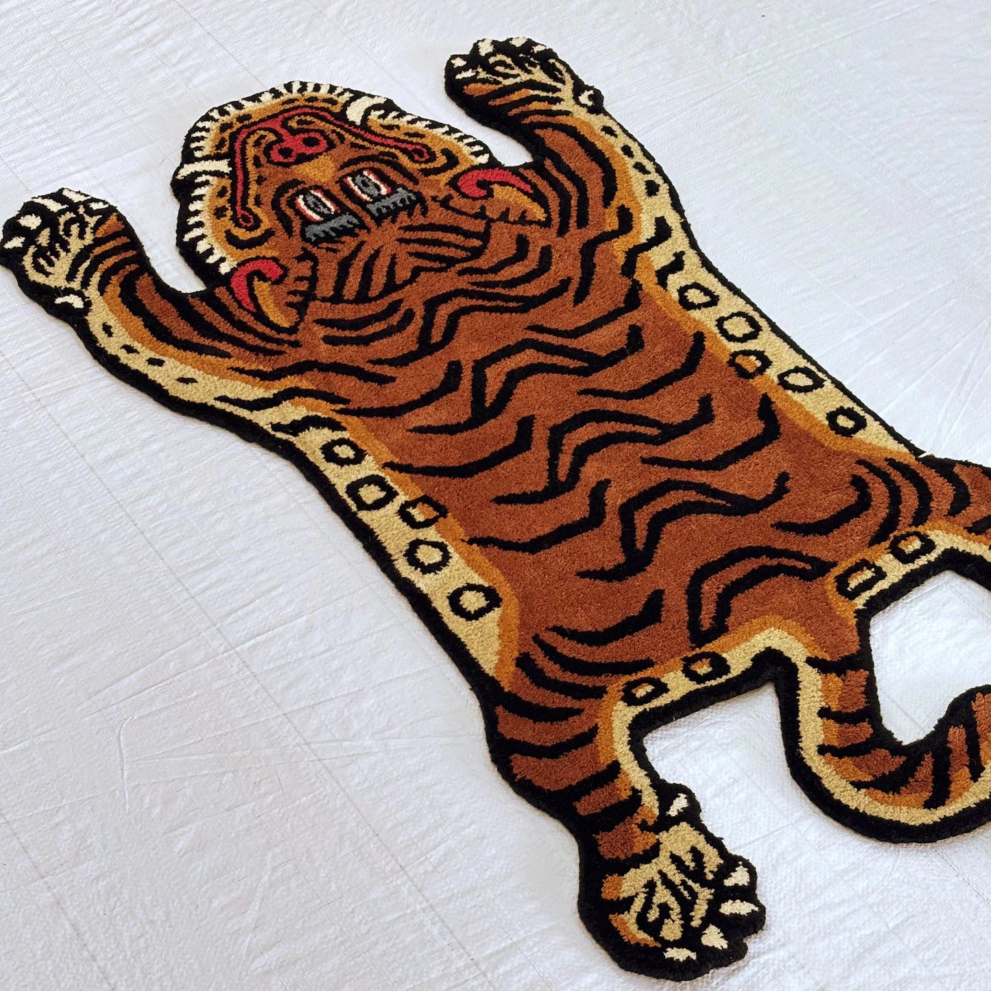 Tibetan Tiger Rug - Handmade Wool Tufted Rug | Animal Motif Rug