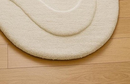 Irregular Shape High & Low Pile White Tone Rug Hand-Tufted Modern rug