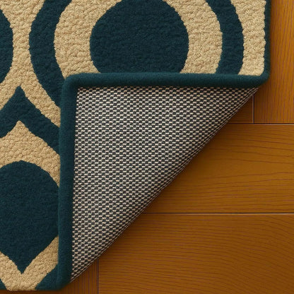 Geometric Handtufted Wool Rug | Loop Cut Pile | Modern Handmade Area Rug