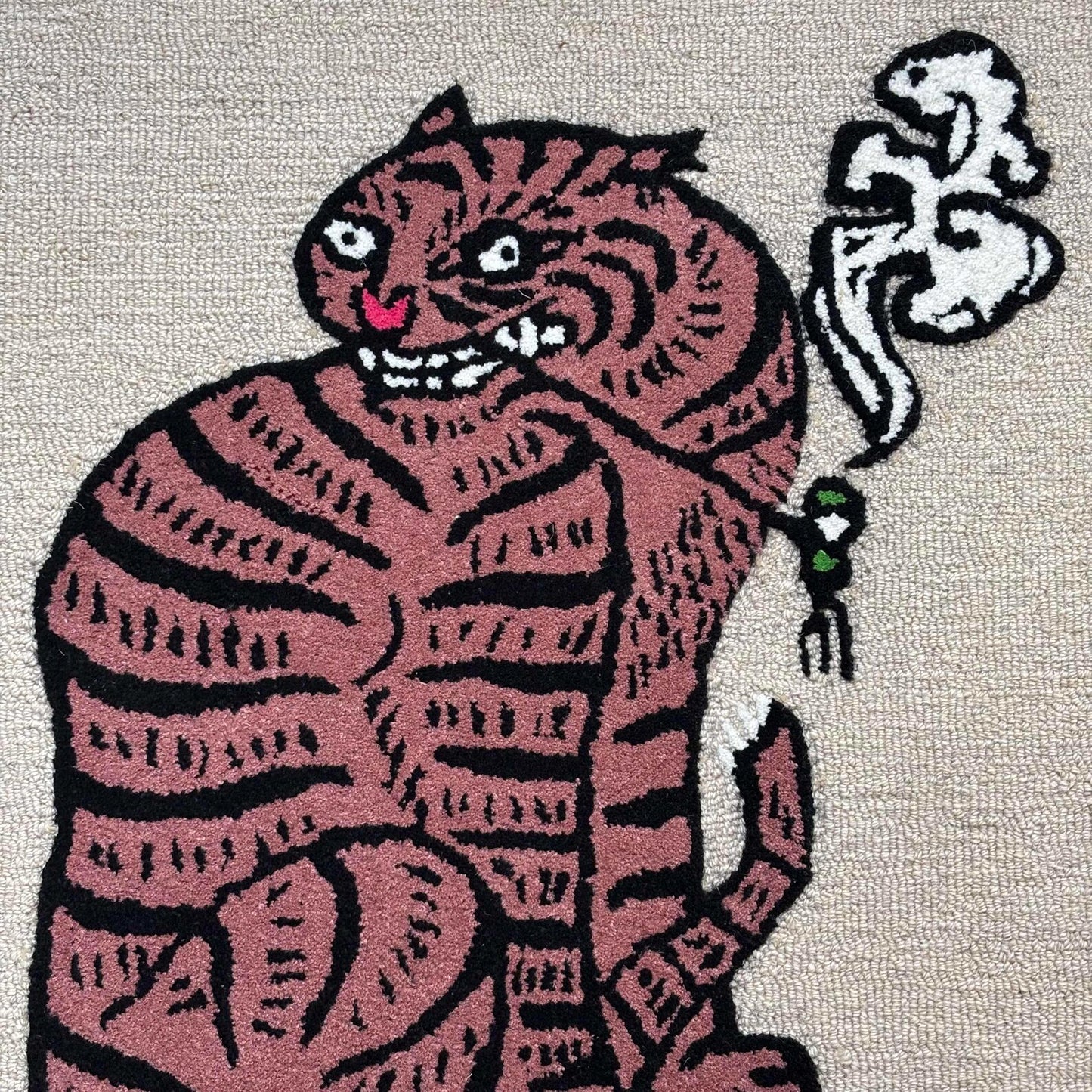 Tibetan Tiger/Cat Rug | Hand Tufted 100% Wool Mixed Pile Area Rug & Wall Rug